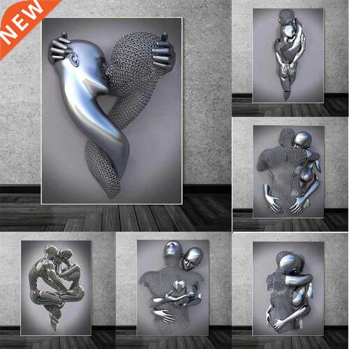 Metal Figure Statue Art Painting Posters and Prints Modern