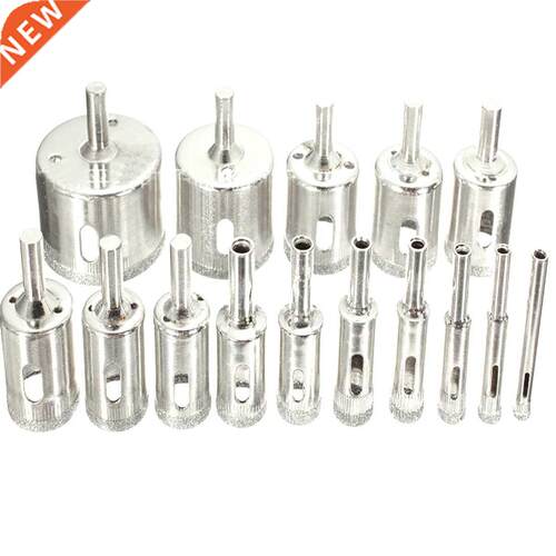 15pcs 6mm-50mm Coated Bit Set Tile Marble Glass Ceramic Hole