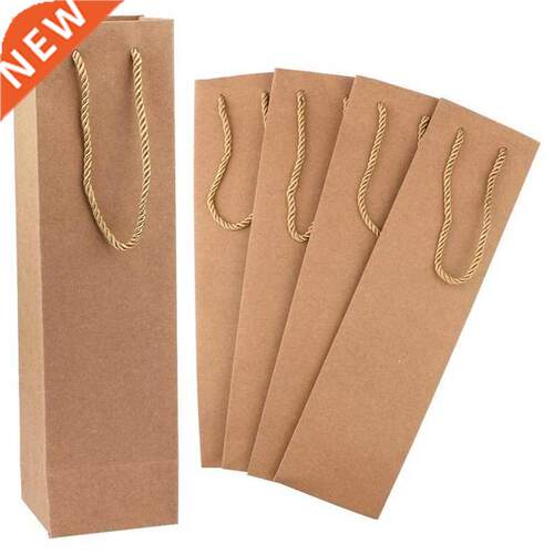 Wine Gift Bags, 24 Kraft Paper Wine Bags with Handles, Wine