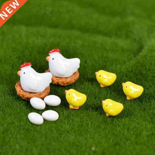 12 Pcs Mix Chicken Chick Egg Nest Figurine Miniatures Home D