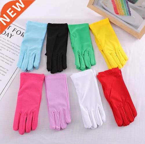 Children's boy girl thin elastic candy color glove kids danc