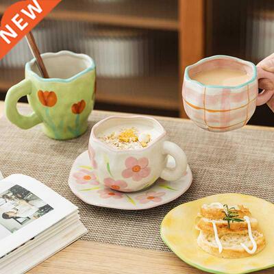 Hand-painted Flower Ceramic Coffee Cup Home Office Mug With