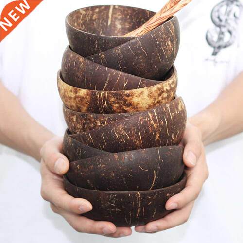 12-15cm Natural Coconut Bowl Spoon Tablew Set For Kitchen
