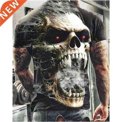 2021 Summer New Skull Printed T Shirt For Men Casual Oversiz