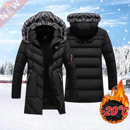 Winter Men Jackets Warm Thick Multi-pocket Hooded Parkas Coa