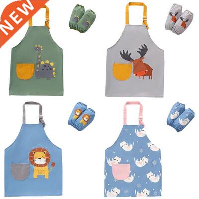Kids Apron With Pocket Waterproof Boys Girls Adjustable Kitc