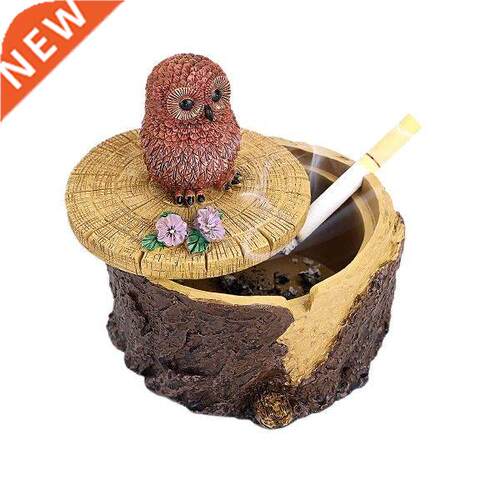 Farmhouse Cute Anmal Resn Ashtray wth Ld Resn