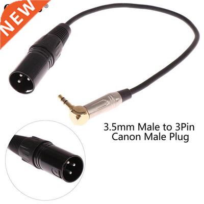 30cm XLR 3-Pin Male To 90 Degree Elbow 3.5mm Stereo Plug Aud