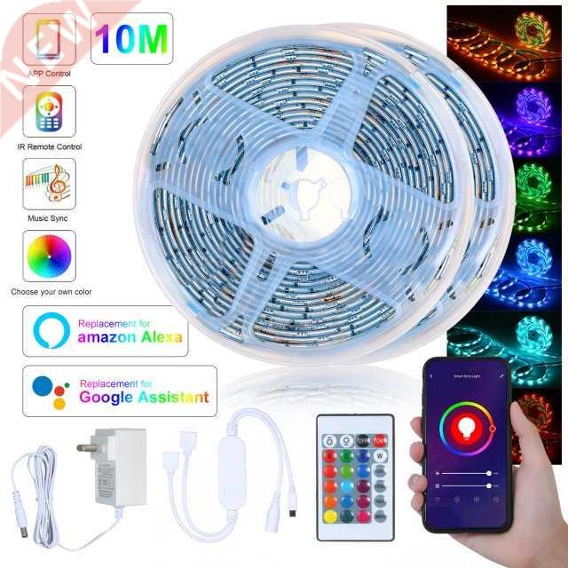 Smart Waterproof WiFi RGB LED Strip Lights App Control Progr