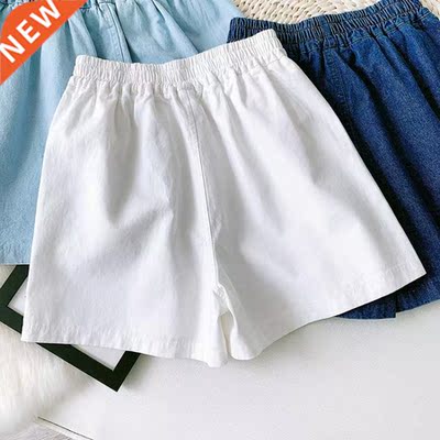 Summer Women Denim Shorts Casual High Waist Stch Casual Whit