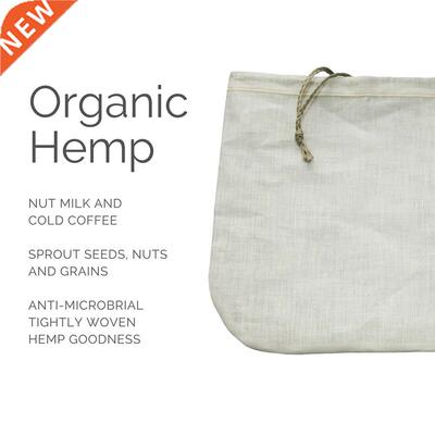 Nut Milk Filter Bag Food Grade Organic Cotton Hemp Reusable