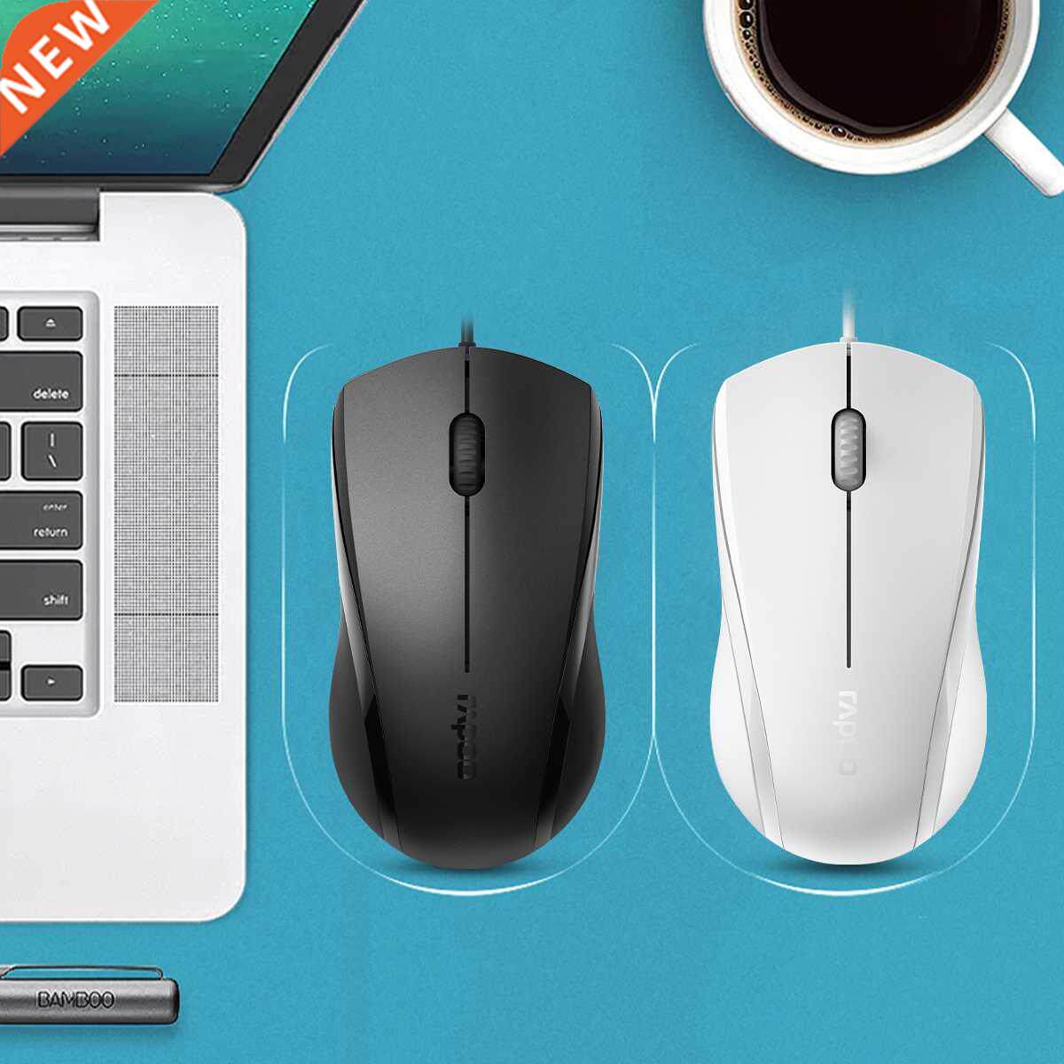 rapoo n1600/n1200 silent usb wired mouse 1000dpi optical mou