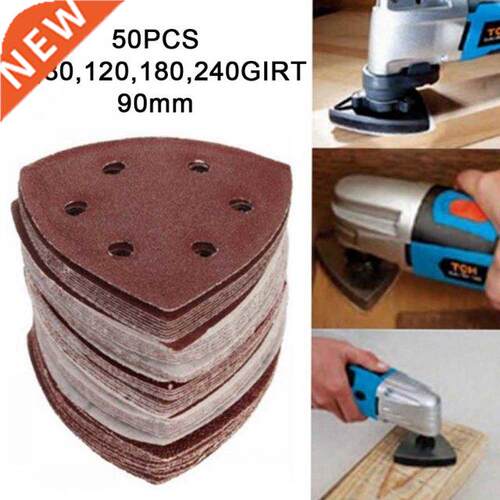 50pcs Triangle Sanding Paper 60/80/120/180/240 Grit For Osci