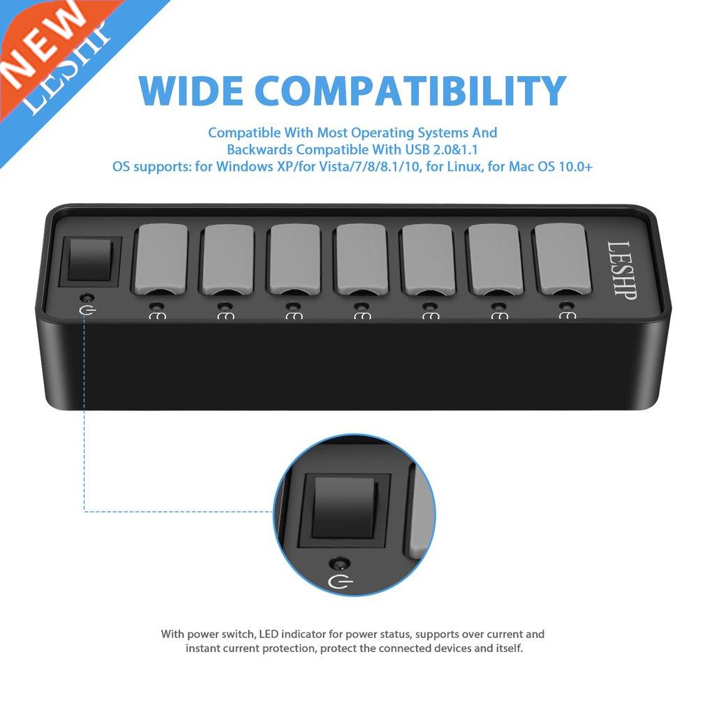 7 Ports USB 3.0 Hub High Speed 5Gbps USB 3.0 Data Hub Splitt