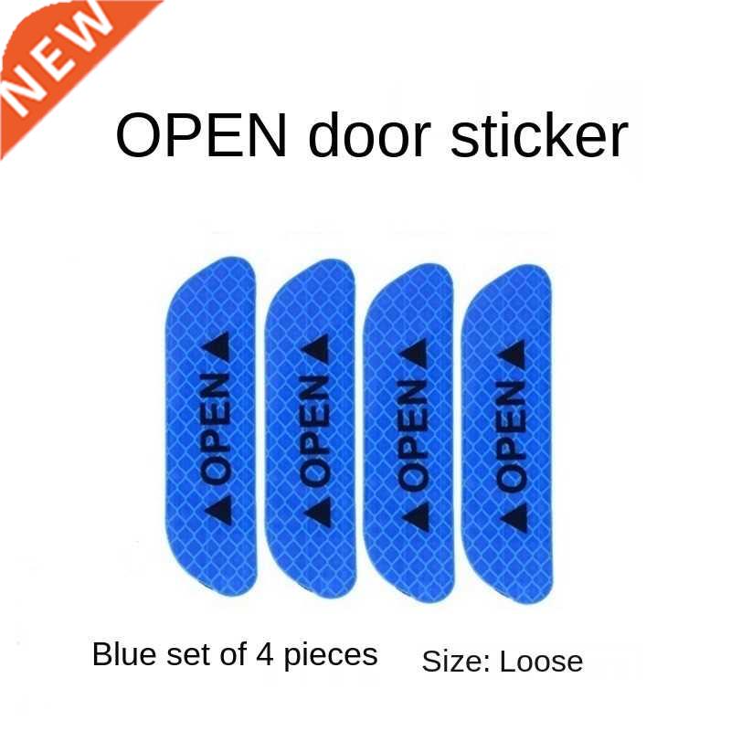 Car Reflective Stickers Safety Warning Stickers OPEN Door Wh