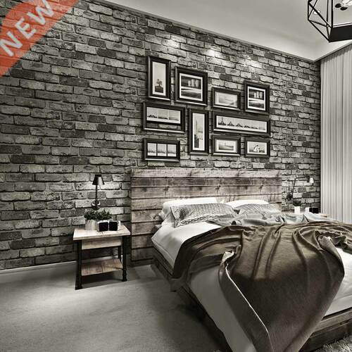 Modern Vintage Brick Textured Wallpaper For Walls Decor Embo