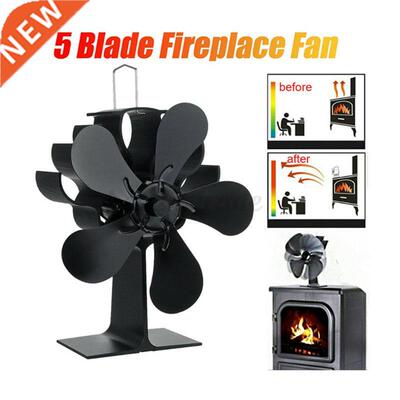 New Home Freplace Stove Fan 5 Blades Heat Powered Fan Quet