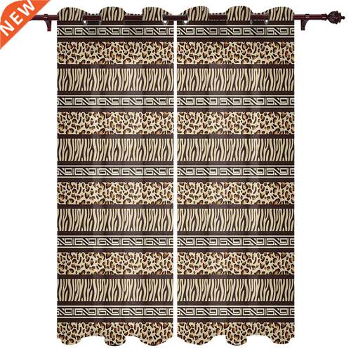Animal Skin Patchwork Leopard Color Window Curtains for