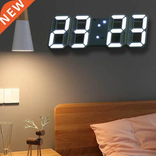 HOOQICT 3D LED Digital USB Large Wall Clock Modern Design Ho