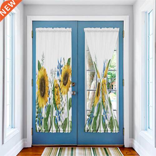 Yellow Sunflower Flower Plant Art Door Curtains Decor Home