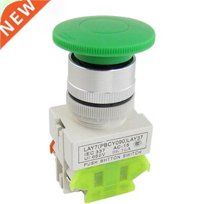 AC 660V 10A 40mm 1.6 Green Mushroom Head Momentary Push But