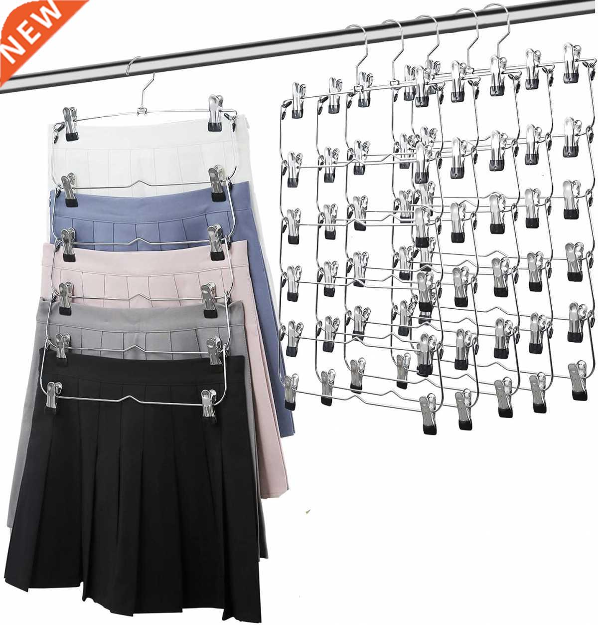 Hasitpro 6-Tier Skirt Pants Shorts Hangers with Adjustable图片