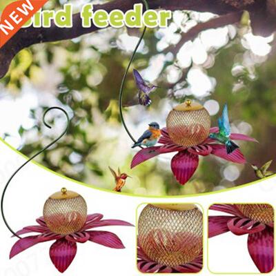 Bird Feeder Metal Flower Stakes Beautiful Pink Coneflower