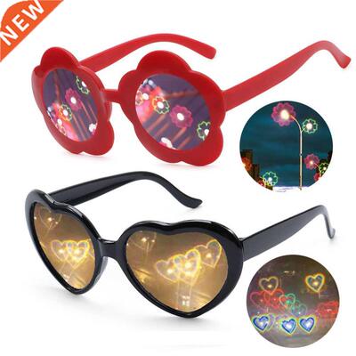 INS Heart Shaped Love Effects Glasses Watch The Lights Chang