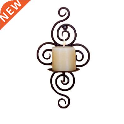 Home Candlestick Holders Handmade Iron Hanging Wall Sconce C