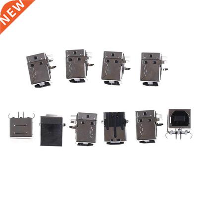 10pc Side port USB B Type Femle Socket Connector 90degree