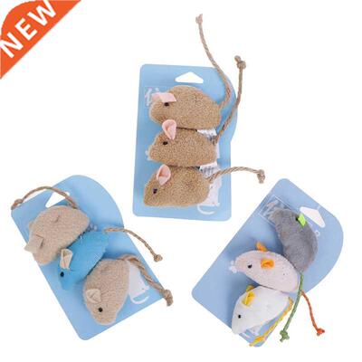 New 3pcs/lot Mix Pet Catnip Mice Cats Toys Fun Plush Mouse C