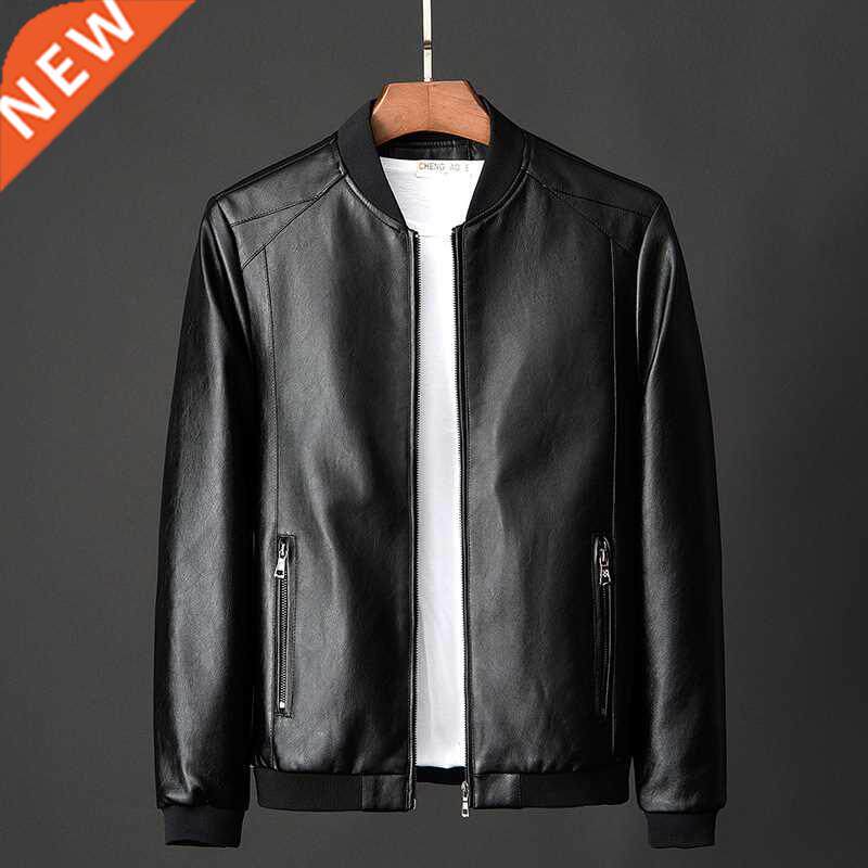 Men's jackets leather bomber jacket leather for men's 2020 n图片