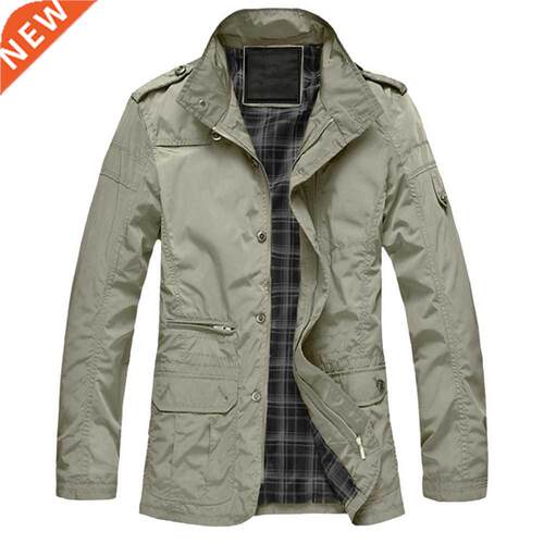 M-5XL Men Big Size Casual Long Jacket Spring Autumn Male Bus