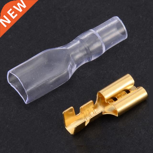 100pcs 0.5mm Thickness Brass Crimp Terminal Female Spade Con