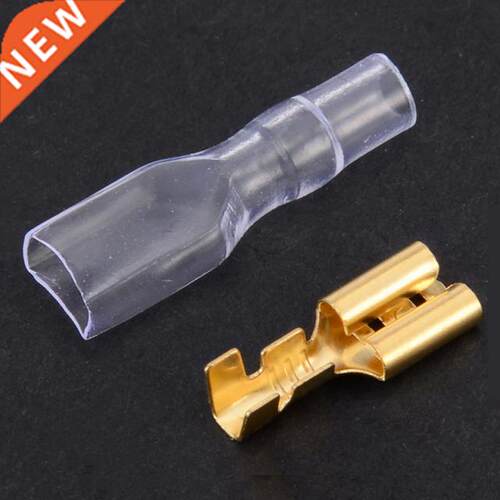 100pcs 0.5mm Thickness Brass Crimp Terminal Female Spade Con