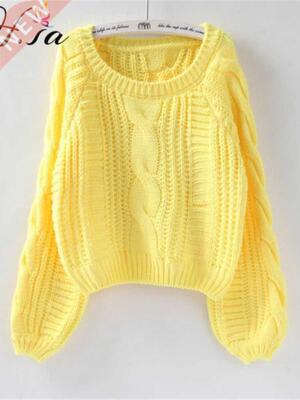 H.SA Roupas Femininas Women Pull Sweaters 2022 New Yellow Sw