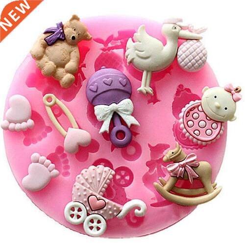 Baby Shower Party 3D Silicone Fondant Mold For Cake Decorati