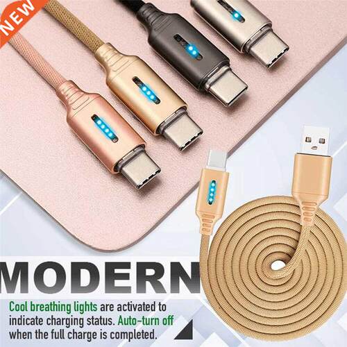 USB C Cable Type-C Charger 2.4A Fast Charging Nylon Cable Fo