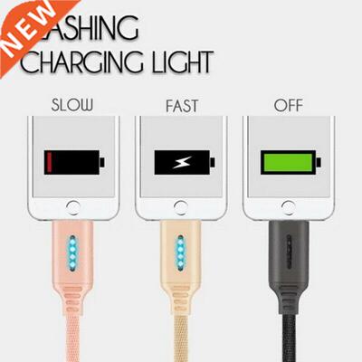 Auto Cut off power LED USB Type C Charger Cable For Android