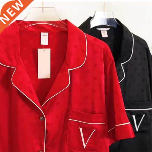 ILEK Spring And Summer Silk Satin Pajamas Female Shorts Fema