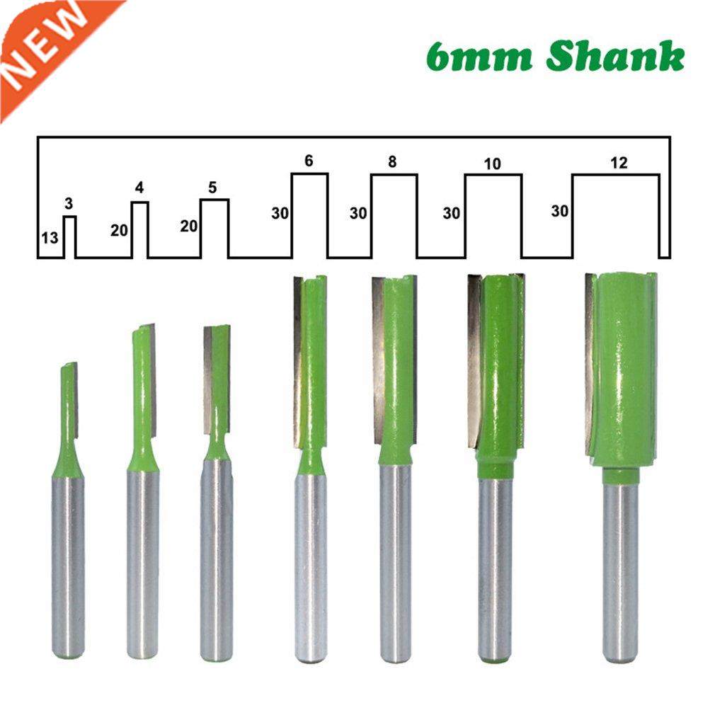 7pcs/set shank single double flute straight bit milling
