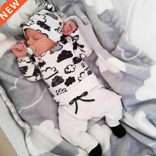 3 Pcs Set Clothes For Kid Newborn Infant Baby Girl Boy Cloud