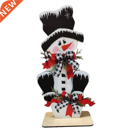 Large Wooden Cute Snowman Christmas Ornament Party Festival