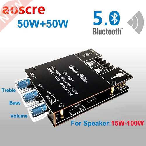 50W+50W TPA3116 Bluetooth 5.0 Subwoofer Audio Digital Power
