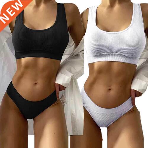 FINETOO Semless Women Underwer Set Tops Set Pnties Women