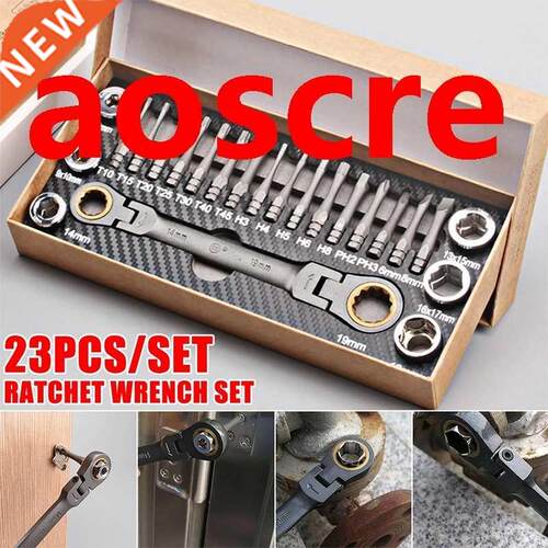 Multifunction Ratcheting Socket Wrench Set Metric with Adapt