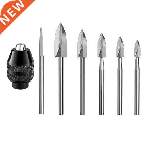 7Pc Wood Carving Tools,1/8Inch Shank HSS Engraving Drill