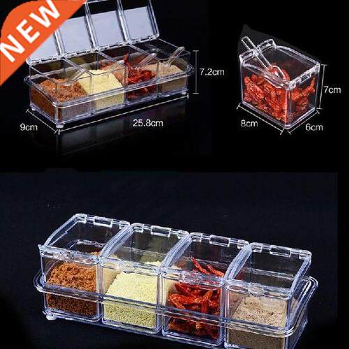 Multifunction Spice Jars Plastic Transparent Practical