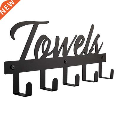 RecabLeght Towel Holder Black Rack Wall Mounted Hanger