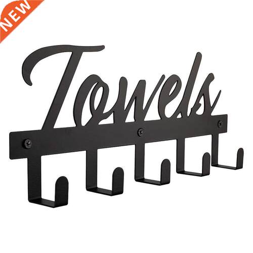 RecabLeght Towel Holder Black Rack Wall Mounted Hanger